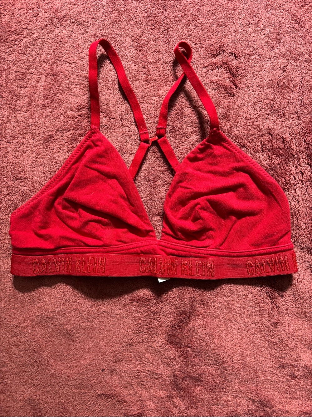 Calvin Klein Bright Red Triangle Bralette
